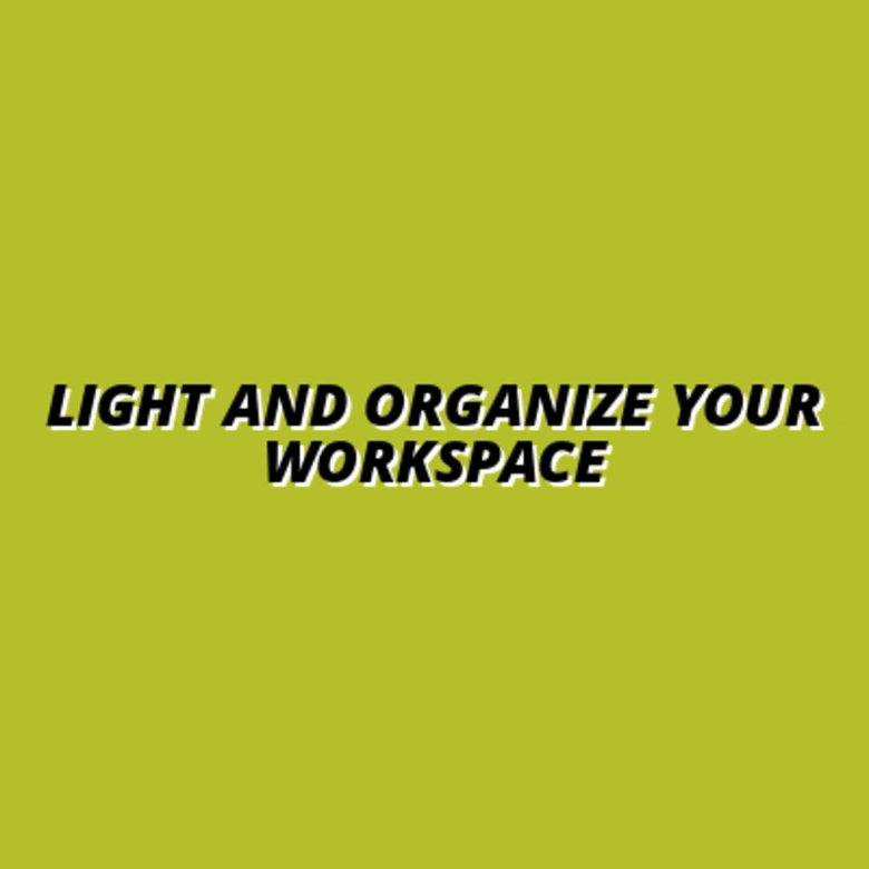 workspace lighting and cable organization